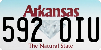 AR license plate 592OIU