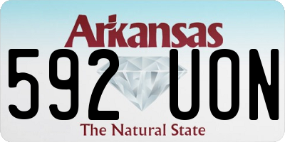 AR license plate 592UON