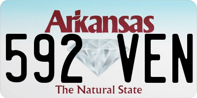 AR license plate 592VEN