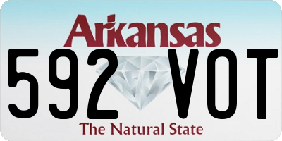 AR license plate 592VOT