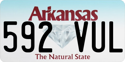AR license plate 592VUL