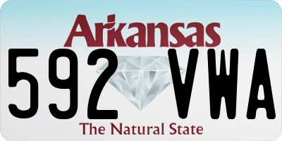 AR license plate 592VWA