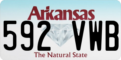 AR license plate 592VWB