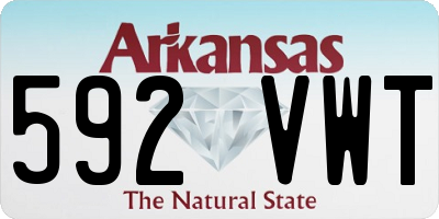 AR license plate 592VWT