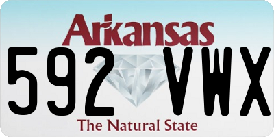 AR license plate 592VWX