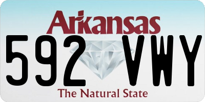 AR license plate 592VWY