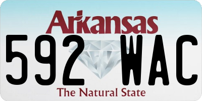 AR license plate 592WAC