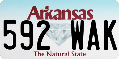 AR license plate 592WAK