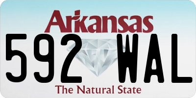 AR license plate 592WAL