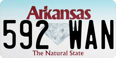 AR license plate 592WAN