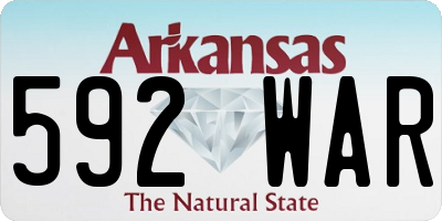 AR license plate 592WAR