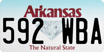 AR license plate 592WBA