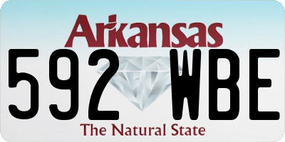 AR license plate 592WBE