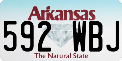 AR license plate 592WBJ