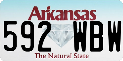 AR license plate 592WBW