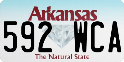 AR license plate 592WCA