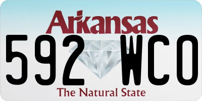 AR license plate 592WCO