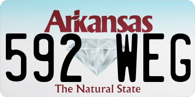 AR license plate 592WEG