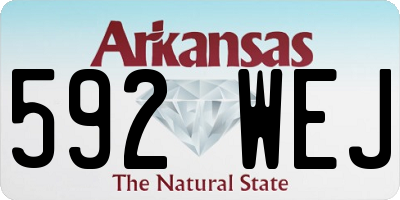 AR license plate 592WEJ