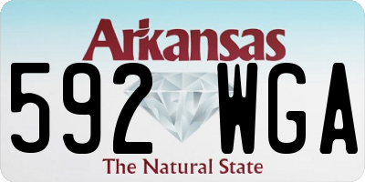AR license plate 592WGA