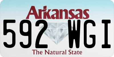 AR license plate 592WGI