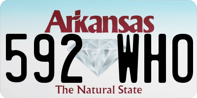 AR license plate 592WHO