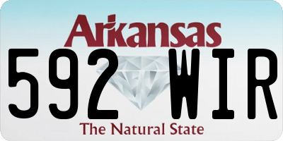 AR license plate 592WIR