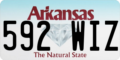 AR license plate 592WIZ