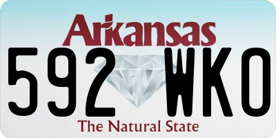 AR license plate 592WKO