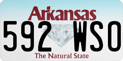 AR license plate 592WSO