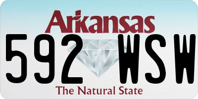 AR license plate 592WSW