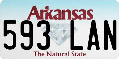 AR license plate 593LAN