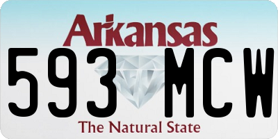 AR license plate 593MCW