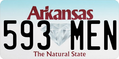 AR license plate 593MEN