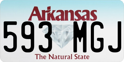 AR license plate 593MGJ
