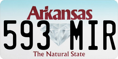 AR license plate 593MIR