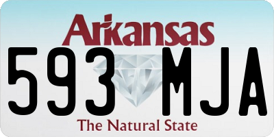 AR license plate 593MJA