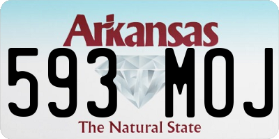 AR license plate 593MOJ