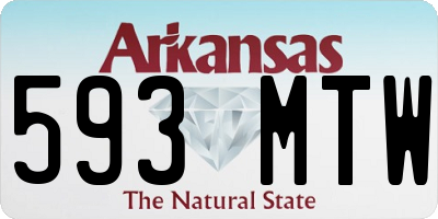 AR license plate 593MTW