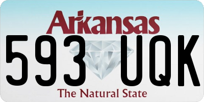 AR license plate 593UQK