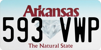 AR license plate 593VWP