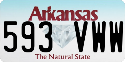 AR license plate 593VWW