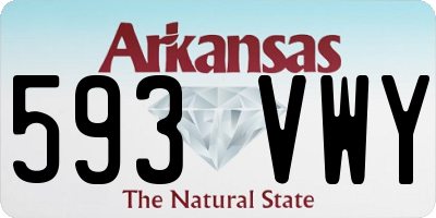 AR license plate 593VWY