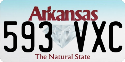AR license plate 593VXC