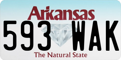AR license plate 593WAK