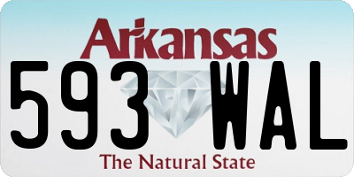 AR license plate 593WAL