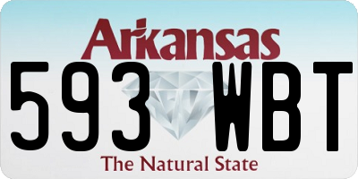 AR license plate 593WBT