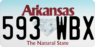 AR license plate 593WBX