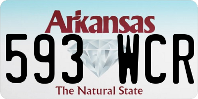 AR license plate 593WCR