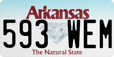 AR license plate 593WEM